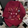 Camiseta de seda de leite com estampa divertida de coelho de desenho animado estilo japonês, manga curta, unissex, corte solto, estilo high street, top fofo de verão