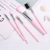 Set de Cinco Brochas Rosas Ashariya, Brocha para Sombras de Ojos, Brocha de Maquillaje, Brocha para Cejas, Brocha para Rubor, Set Portátil, Herramientas de Belleza