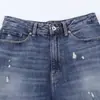 Shorts de Mezclilla Casual Versátiles de Cintura Media Rasgados para Mujer, Novedad Primavera 2026, Transfronterizo AliExpress 3607207