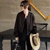 Chaqueta corta casual de moda para mujer, nuevo estilo de otoño, corte holgado, chaqueta tipo béisbol que disimula el abdomen, top elegante y estilizado