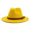 Sombreros de fieltro de ala ancha unisex para hombre y mujer, sombrero Panamá Trilby, sombrero de jazz