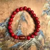 Pulsera de Arena de Cristal de Cinabrio Mineral Crudo, Paz y Riqueza, Pulsera de Arena de Cristal de Cinabrio Imitación para Hombres y Mujeres, Bajo Contenido