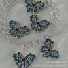 Alto Luxo Estilo Nacional Liga Diamante Vermelho e Azul Borboleta Cartão 34mmdiy Brincos Brincos Colar Pulseira Nicho Superior Luz