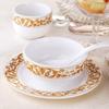 Suprimentos de Hotel Conjunto de Três Peças de Tigelas e Pratos, Louça de Cerâmica Azul e Branca em Estilo Chinês, Porcelana Branca Simples para Arranjos de Salão de Banquete