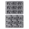 Bandeja de Gelo Animal Transfronteiriça Leopardo Elefante Lobo Águia Molde de Cubo de Gelo Fácil de Soltar Bebida Gelada Whiskey Bandeja de Gelo de Silicone