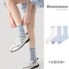 Calcetines de cristal finos de primavera y verano renacentistas, calcetines de tubo para mujer, seda de tarjeta, color sólido, encaje, transpirables, calcetines de rizo