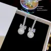 Pendientes de Plata de Ley S925 con Aguja, Personalizados, Completos de Circonita, Súper Brillantes, Estilo de Lujo Ligero de Alta Gama, Pendientes Populares, Elegantes y Exquisitos Accesorios de Moda para Orejas para Mujeres