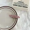 Set de Pasadores para el Cabello con Puntos Polka Marrón-Rosa y Borde Ondulado Vintage, Pinza de Pico de Pato con Textura de Acetato, Pinza Suave Francesa para Flequillo Lateral