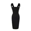 Vestido de tirantes estilo puramente sexy con abertura en la espalda, Nueva colección Primavera/Verano, Vestido midi ajustado bodycon que ciñe la cintura para mujer