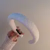 Outono e Inverno Faixa de Cabelo Cinza para Mulheres, Presilha de Cabelo Larga da Moda com Coroa Alta, Faixa de Cabelo Elegante de Pelúcia