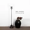 Adornos de Candelabro Retro de Hierro Fundido Hechos a Mano, Lámparas de Aceite de Hierro Antiguo, Candelabros Decorativos para Sala de Té Zen, Lámparas de Piso Estilo Wabi-Sabi