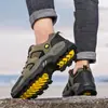 Zapatos Gruesos para Hombre de Color Sólido para Exteriores Cruzados de Gran Tamaño de Moda con Cordones Zapatillas de Correr Estilo Nuevo para Pareja Zapatos Deportivos Resistentes al Desgaste
