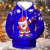 Sudadera Unisex con Estampado 3D Divertido de Santa Claus y Patrón Navideño, Directo del Fabricante