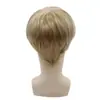 Moda europeia e americana nova peruca masculina franja lateral peruca branco-creme cabelo curto masculino peruca touca
