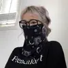 Máscara de proteção solar masculina e feminina cachecol de seda gelada proteção orelha pescoço cobertura facial de verão manga longa flor de caju toalha facial para ciclismo moda