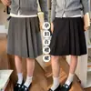 Saia Midi Plissada Maternidade Saia de Terno Cinza para Mulheres Primavera/Verão 2026 Estilo Coreano Estilo Acadêmico Meia Saia Plissada