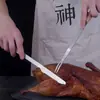 Juego de cuchillo y tenedor de acero inoxidable para cordero de Xizang, cuchillo y tenedor para pierna de cordero, chuletas de cordero, barbacoa, herramientas para asar cordero entero al aire libre