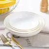 Bol de Cerámica de Lujo Ligero para Verduras del Hogar Jingdezhen Phnom Penh Hueso de China Bol Ligero Bol para Verduras al Vapor de Hotel Bol para Sopa Profunda