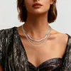 Conjunto de Collares Sencillos de Moda Transfronteriza Europea y Americana Cadena de Lentejuelas Cadena de Hueso de Serpiente Personalizada Joyería de Collares de Moda Popular