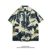 Camisa Floral Estilo Tailandés para Hombre Verano Tendencia Marca Ruffian Tendencia Guapo Manga Corta Talla Grande Holgada Para Pareja Seda de Hielo Secado Rápido Camisa de Playa