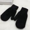 Amazon inverno equitação luvas dedo pele de coelho outono e inverno masculino e feminino quente à prova de frio forrado de lã malha luvas espessadas