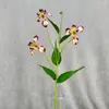 Nueva Flor Artificial Estilo Pintura al Óleo Flor de Orquídea Iris Pequeña Falsa para Escaparate de Centro Comercial, Arreglo Floral, Boda y Decoración del Hogar