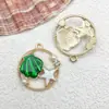 20 Tipos de Pingentes de Concha de Vieiras com Gotejamento de Óleo, Acessórios com Decoração de Pérolas Artificiais, Pingentes para Pulseira, Colar, Chaveiro DIY