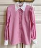 Elegante y Capaz Camisa Coreana Nueva de Empalme Francés, Elegante Camisa de Rayas