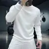 Sudadera de cuello redondo de peso pesado de marca de moda 2025, manga larga, versátil, polar, elegante, casual, moda de otoño, sudadera de moda para hombre