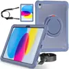 Capa Protetora para Apple Tablet iPad 10ª Geração 10.9 2022 Capa Anti-Queda de Cobertura Total nos Quatro Cantos com Suporte para Caneta e Alça de Pulso