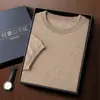 Suéter de Manga Corta para Hombre 35% Cachemira Otoño/Invierno 2026 Cuello Redondo Capa Base de Lana Manga Corta Camiseta de Punto de Color Sólido Casual