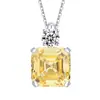 2026 Novo Modelo Huabi Joias Colar Pingente de Diamante Amarelo Simulado e Diamante Água-Marinha 15*15