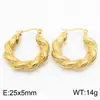 Pendientes de aro de punto trenzado con temperamento de moda de acero inoxidable, dulces, frescos, de lujo ligero, textura de alta calidad, pendientes chapados en oro de 18 quilates