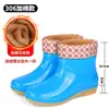 Botas de chuva de mármore antiderrapantes e resistentes ao desgaste, botas de chuva de cano alto, sapatos aquáticos femininos, quentes, adequados para trabalho na cozinha, botas impermeáveis de cano médio, sapatos de borracha