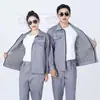 Ropa de protección laboral de doble capa ropa de trabajo ropa de trabajo para hombre ropa de trabajo personalizada resistente al desgaste resistente a la suciedad conjunto de ropa de trabajo de primavera y otoño bordado estampado logo