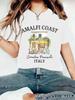 Amazon comercio electrónico transfronterizo comercio exterior AMALFI cabina camiseta estampada manga corta holgada camiseta de moda