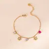 Nuevo brazalete de flor de circonita de acero inoxidable más vendido en Europa y América, brazalete de diseño geométrico, brazalete único de nicho de estrella de mar