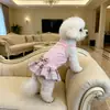Novo Vestido de Verão Fofo para Cachorro da Amazon Estilo Princesa Vestido Xadrez Sem Mangas Roupa de Verão para Pet