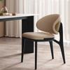 Silla de Madera Maciza Italiana Sala Modelo Moderna Silla de Té de Tela Simple Club Hotel Restaurante Silla de Comedor Estilo Lujo Ligero