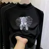 Camiseta interior térmica de forro polar doble cara para niñas, estilo otoño e invierno, cuello semi-alto, camiseta de manga larga rosa para niños, top para bebé niña