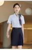 2024 Nuevo Ropa de Trabajo China Mobile para Mujer Verano Ajustado Traje de Chaqueta y Falda para Tienda de Negocios Móviles