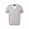 Nueva camiseta de punto de manga corta casual de estilo coreano de gama alta para verano, corte holgado, estilo "old money", cuello en V, para hombres y mujeres, moderna