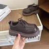 Moda Infantil Zapatos Pequeños de Cuero 2026 Primavera/Otoño Nuevo Estilo Niñas Estilo Retro Coreano Suela Suave Niños Medianos/Grandes Zapatos de Cordones Individuales