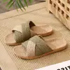 Chinelos de Palha Tecida e Linho Puro para Homens e Mulheres, Roupa de Casa, Todas as Estações, Absorventes de Suor, Resistentes a Odores, para Interior, Retrô, Chinelos Frescos, Alto