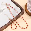 Cadena para la clavícula de personalidad retro transfronteriza europea y americana, corazón de melocotón, collar colorido, joyería simple de lujo ligero de nicho, multicadena pequeña