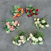10 Ramilletes Artificiales de Rosas Diseño de Escena de Boda Decoración para Hogar Hotel Adornos de Flores Artificiales Transfronterizos Venta al por Mayor