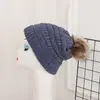 Chapéu de tricô com ponto de bolinha inverno quente bola de lã boné de lã boné monocromático atacado chapéu de curling ao ar livre