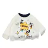 Camiseta de Manga Larga para Niños 2026 Otoño Bloques de Color Dibujos Animados Camiseta Interior para Niños y Niñas, Camiseta de Cuello Redondo para Bebé Niño