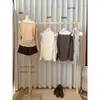 BLUSA de Manga Larga con Diseño de Doble Botón, Hombros Descubiertos, Cintura Ajustada con Pliegues, Estilo Francés Suave para Otoño Temprano para Mujer 28777