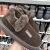 Chinelos de Algodão LeTou Femininos de Inverno Quentes com Solado Grosso e Sapatos Mao Mao Internos Antiderrapantes para Casa Chinelos Masculinos Espessos de Pelúcia